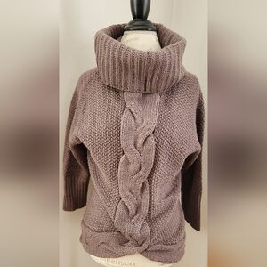 LOFT dusty rose sweater turtleneck with 3 /4 dolman sleeves S